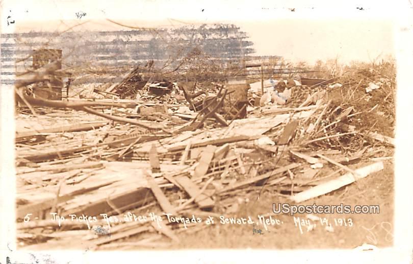 Jon Fickes Residence after Tornado May 14, 1913 - Seward, Nebraska NE Postcard