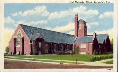 First Methodist Church - Scottsbluff, Nebraska NE Postcard