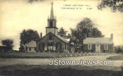 Library & Towne Hall - Chesterfield, New Hampshire NH Postcard