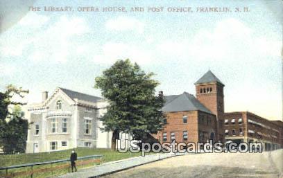 Library, Opera House - Franklin, New Hampshire NH Postcard