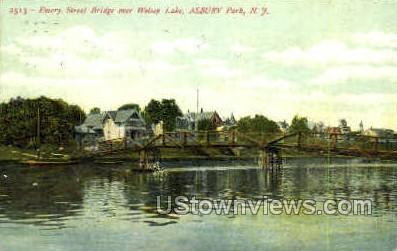 Emory Street Bridge, Welsey Lake - Asbury Park, New Jersey NJ Postcard