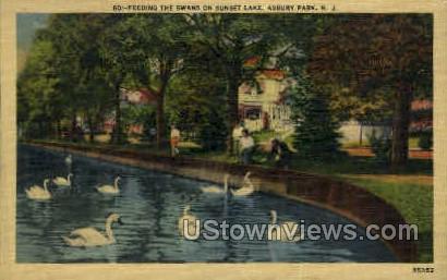 Sunset Lake - Asbury Park, New Jersey NJ Postcard