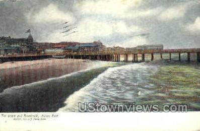 The Beach, Boardwalk - Asbury Park, New Jersey NJ Postcard
