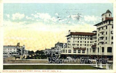 Sixth Ave., Monterey Hotel - Asbury Park, New Jersey NJ Postcard