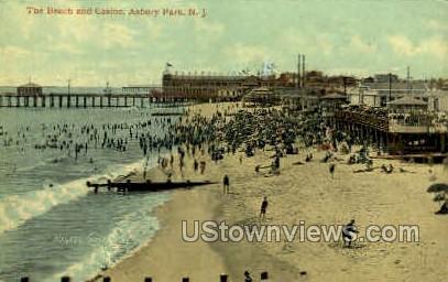 Beach & Casino - Asbury Park, New Jersey NJ Postcard