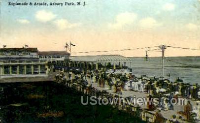 Esplanade & Arcade - Asbury Park, New Jersey NJ Postcard