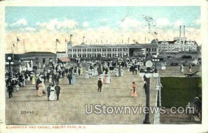 Boardwalk & Casino - Asbury Park, New Jersey NJ Postcard