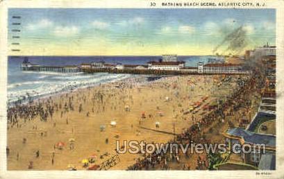 Beach - Atlantic City, New Jersey NJ Postcard