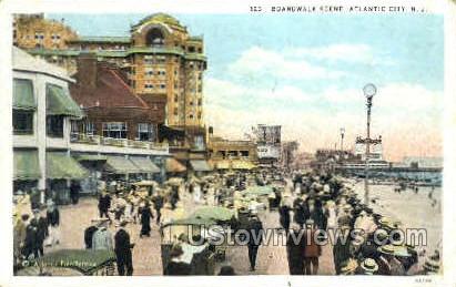 Boardwalk - Atlantic City, New Jersey NJ Postcard