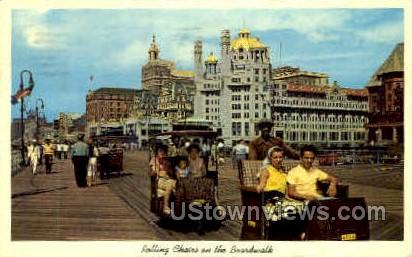 Rolling Chairs, Boardwalk - Atlantic City, New Jersey NJ Postcard