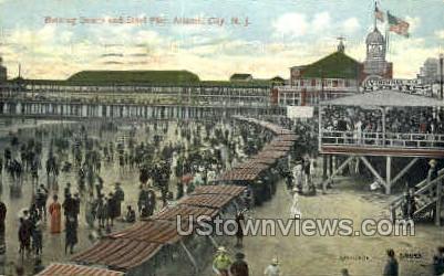 Beach, Steel Pier - Atlantic City, New Jersey NJ Postcard