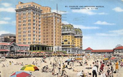 St. Charles and Breakers Hotels Atlantic City, New Jersey Postcard