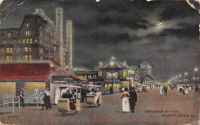 Boardwalk at Night Atlantic City, New Jersey Postcard