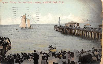 Fishing Pier and Yacht Landing Asbury Park, New Jersey Postcard