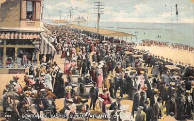 Boardwalk, Easter Sunday Atlantic City, New Jersey Postcard