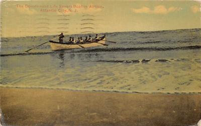 The Government Life Savers Boat in Action Atlantic City, New Jersey Postcard