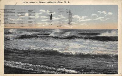Surf after a Storm Atlantic City, New Jersey Postcard