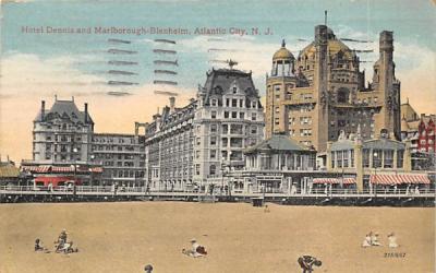 Hotel Dennis and Marlborough-Blenheim Atlantic City, New Jersey Postcard