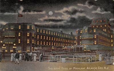 Shelburne Hotel by Moonlight Atlantic City, New Jersey Postcard