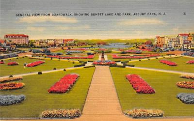 General View from Broadwalk Asbury Park, New Jersey Postcard