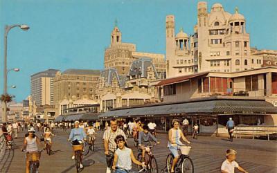 Bicycling on the Boardwalk Atlantic City, New Jersey Postcard