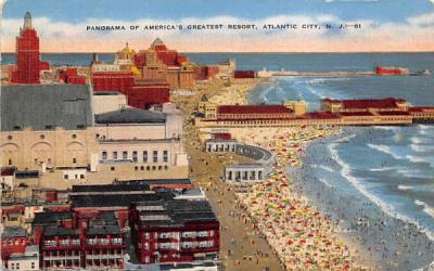 Panorama of America's Greatest Resort Atlantic City, New Jersey Postcard