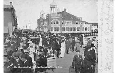 The Boardwalk at Virginia Avenue Atlantic City, New Jersey Postcard