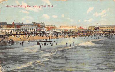 View from Fishing Pier Asbury Park, New Jersey Postcard