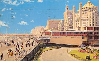 Boardwalk and Luxury Hotels Atlantic City, New Jersey Postcard