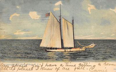 A Schooner off Asbury Park New Jersey Postcard