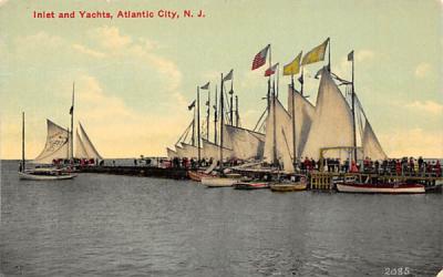 Inlet and Yachts Atlantic City, New Jersey Postcard