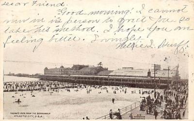 Young's Pier from the Boardwalk Atlantic City, New Jersey Postcard