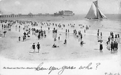 The Beach and Steel Pier Atlantic City, New Jersey Postcard