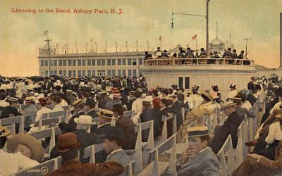 Listening to the Band Asbury Park, New Jersey Postcard
