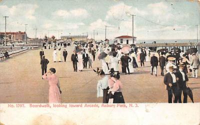 Boardwalk, looking toward Arcade Asbury Park, New Jersey Postcard