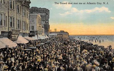 The Crowd that met me at Atlantic City New Jersey Postcard
