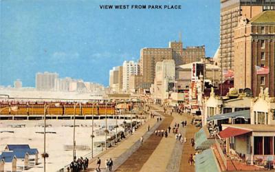 View West from Park Place Atlantic City, New Jersey Postcard