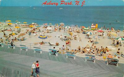 Beach and Boardwalk Asbury Park, New Jersey Postcard