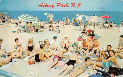 Bathers at Third Avenue Beach Asbury Park, New Jersey Postcard