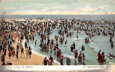 View along the Beach Asbury Park, New Jersey Postcard