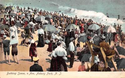 Bathing Scene  Asbury Park, New Jersey Postcard