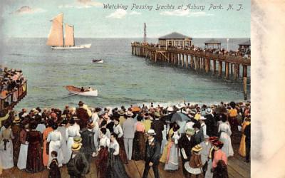 Watching Passing Yachts Asbury Park, New Jersey Postcard