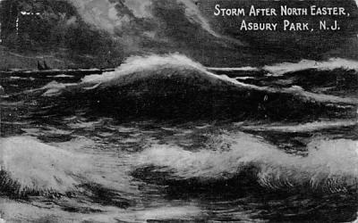 Storm After North Easter Asbury Park, New Jersey Postcard