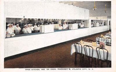 Open Kitchen, See 'em Cook, Hackney's  Atlantic City, New Jersey Postcard