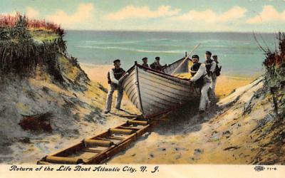 Return of th Life Boat  Atlantic City, New Jersey Postcard