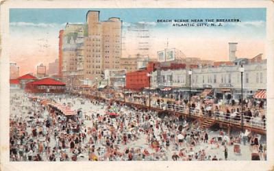 Beach Scene near the Breakers Atlantic City, New Jersey Postcard