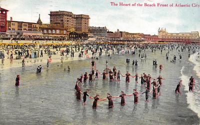 The Heart of the Beach Front of Atlantic City New Jersey Postcard