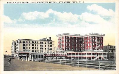 Esplanade Hotel and Creston Hotel Atlantic City, New Jersey Postcard