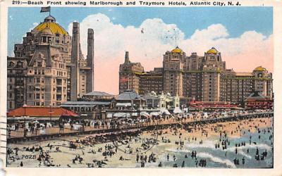 Beach Front, Marlborough, Traymore Hotels Atlantic City, New Jersey Postcard