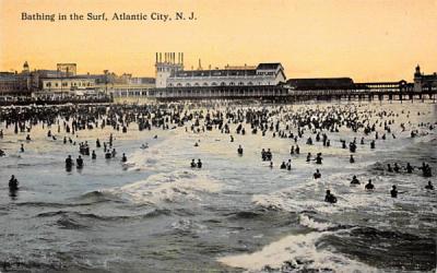 Bathing in the Surf Atlantic City, New Jersey Postcard